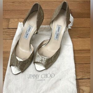 Jimmy Choo Gold Sparkle Heels